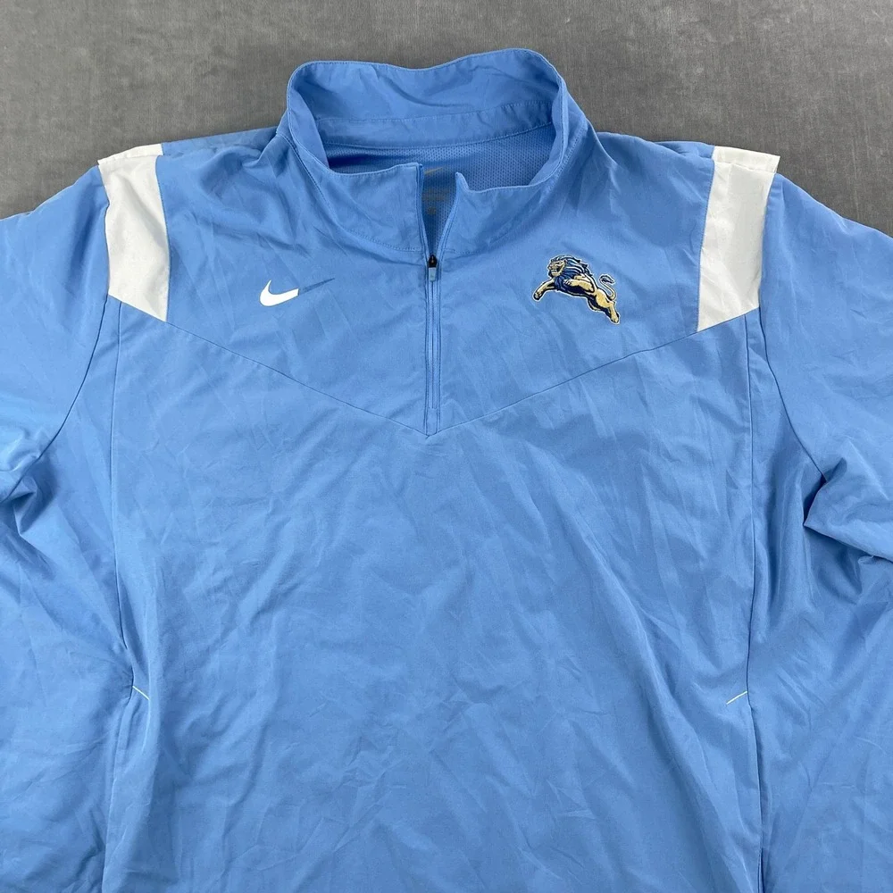 Lions Nike Mens 3XL Blue Quarter Zip Windbreaker Pullover Logo